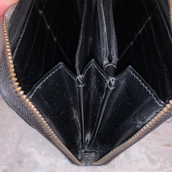 Gucci GG Imprime Zip Around Long Wallet Black PVC/Leather Authentic GUC - Picture 6 of 12